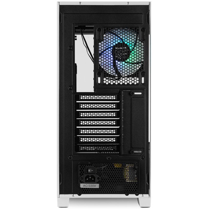 Nox Hummer ETHER Semitorre con Vidrio Templado Curvo, Negro y Blanco